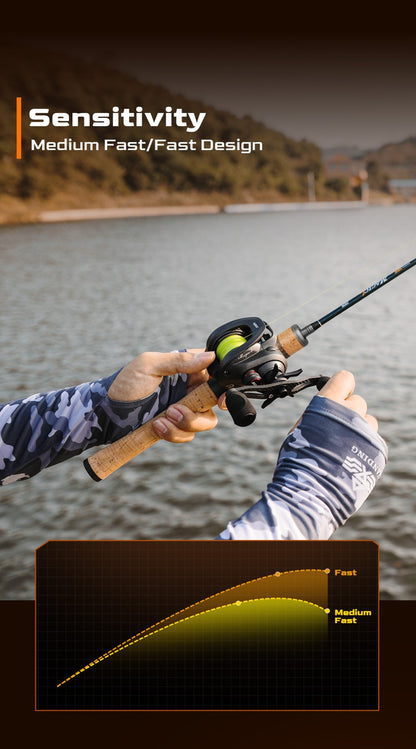 Vara de Pesca HANDING Magic L Micro BFS 78g, Carbono, Peso da Isca 1-8g, Passadores FUJI® O+A, Vara de Casting UL/L