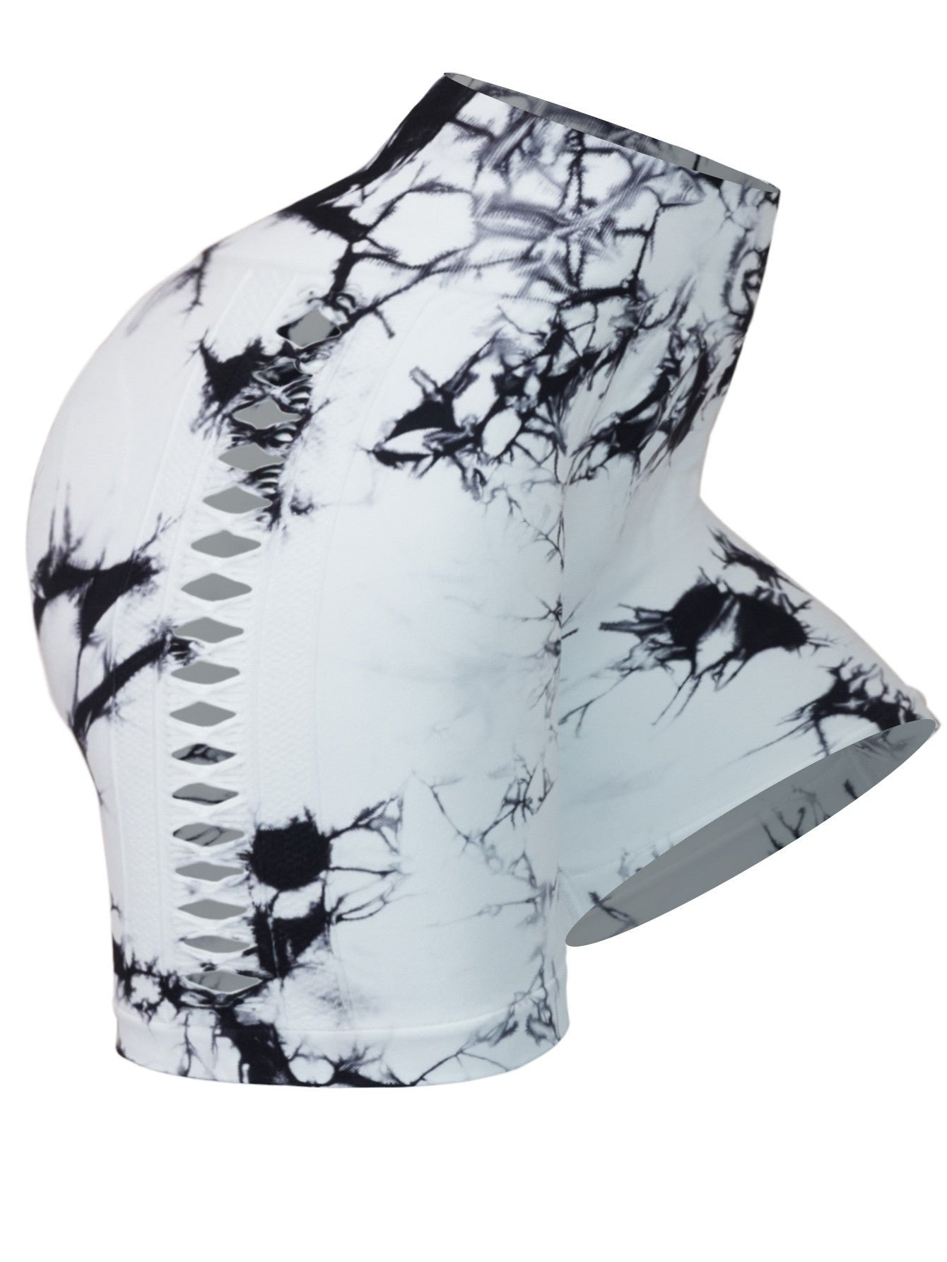 2pcs Tie Dye Mesh Yoga Pants Shorts High Waisted Hip Lifting Quick Drying Outdoor Sports Running Fitness Biker Trousers