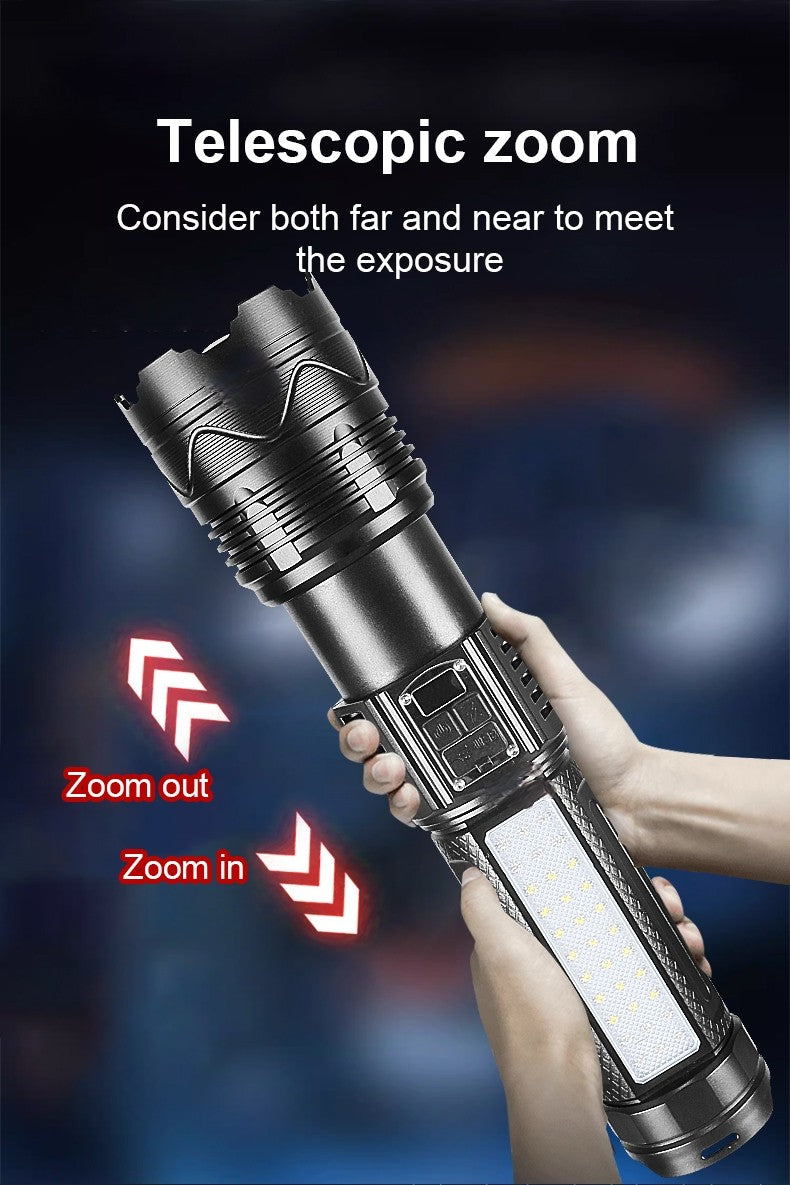 1000000LM Most Powerful LED Flashlight Rechargeable Type-c Flashlight Long Range 6000M Tactical Torch Light For Fishing Hunting