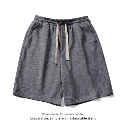 European shorts for men plus size for middle-aged and young loose and versatile five quarter pants breathable beach pants studen