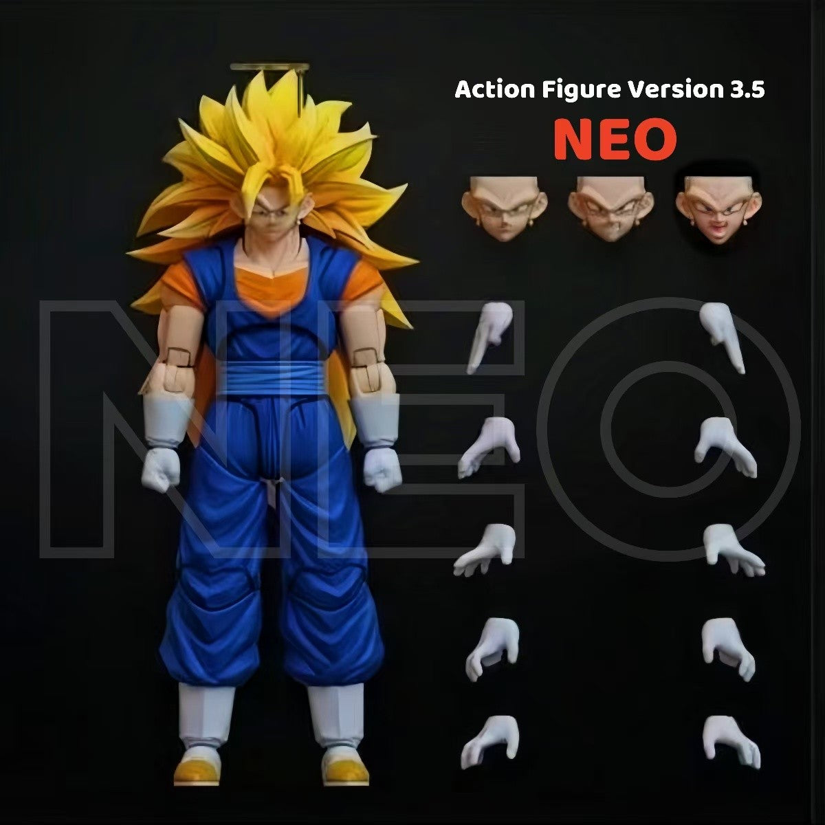 Neokong Studio Dragon Ball Vegeto Figure Goku Ssj3 3.5 Body SHF Vegito Super Saiyan 3 Action Figure Vegeto Figurine Toy Gift