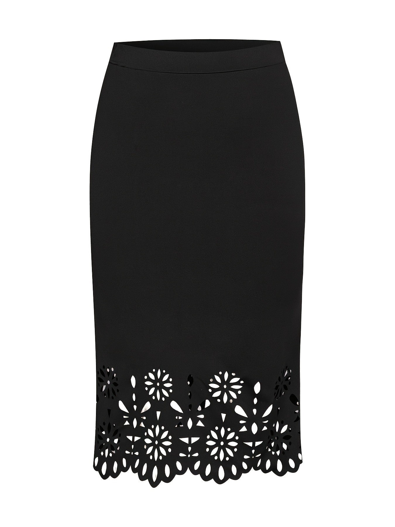 2024 summer new women's plus size fashion elegant temperament models knitted fabric hollow half skirt