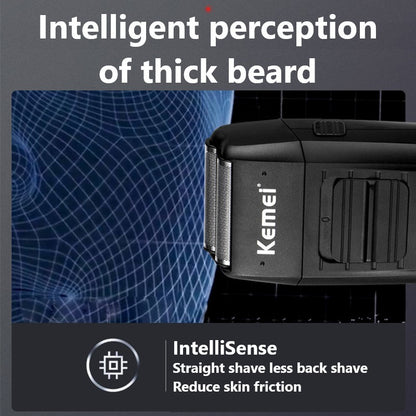 Kemei KM-1102 Rechargeable Cordless Shaver for Men Twin Blade Reciprocating Beard Razor Face Care Multifunction Strong Trimmer