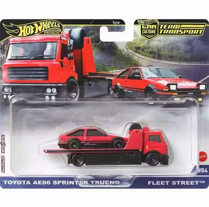 Hot Wheels Premium 1:64 Scale Car Culture Team Transport Toy Set with Ferrari Toyota Plymouth Mix for Vehicle Model Toys Gifts