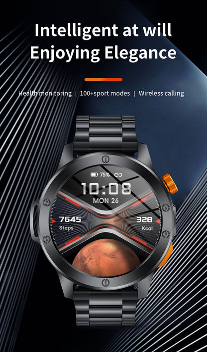 LIGE Fashion Smart Watch Men Voice Assistant Bluetooth Call Heart Rate Monitoring IP68 Waterproof LED Flashlight Men SmartWatch