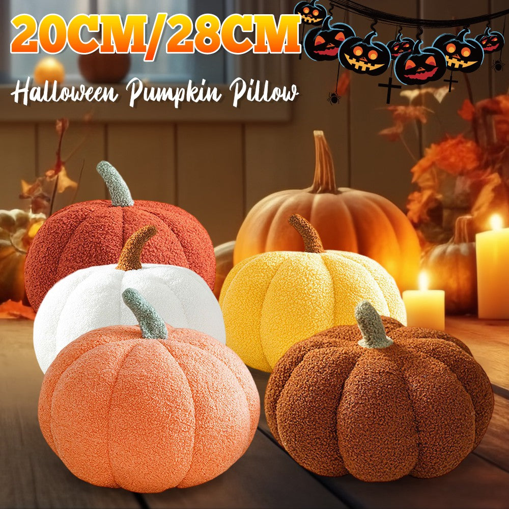 20/28CM Halloween Simulated Pumpkin Pillow 3D Pumpkin Shaped Pillow Stuffed Throw Pillow Holidays Props Decorative Throw Pillow