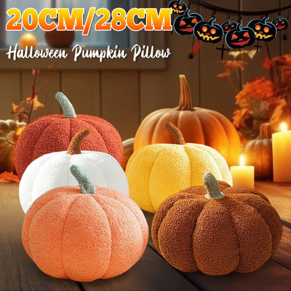 20/28CM Halloween Simulated Pumpkin Pillow 3D Pumpkin Shaped Pillow Stuffed Throw Pillow Holidays Props Decorative Throw Pillow