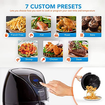 7QT Fritadeira Forno Maxx Classic com Tecnologia de Ar Extra Quente Versatilidade 5 em 1 Tecnologia de Ar Rápido Grande Antiaderente