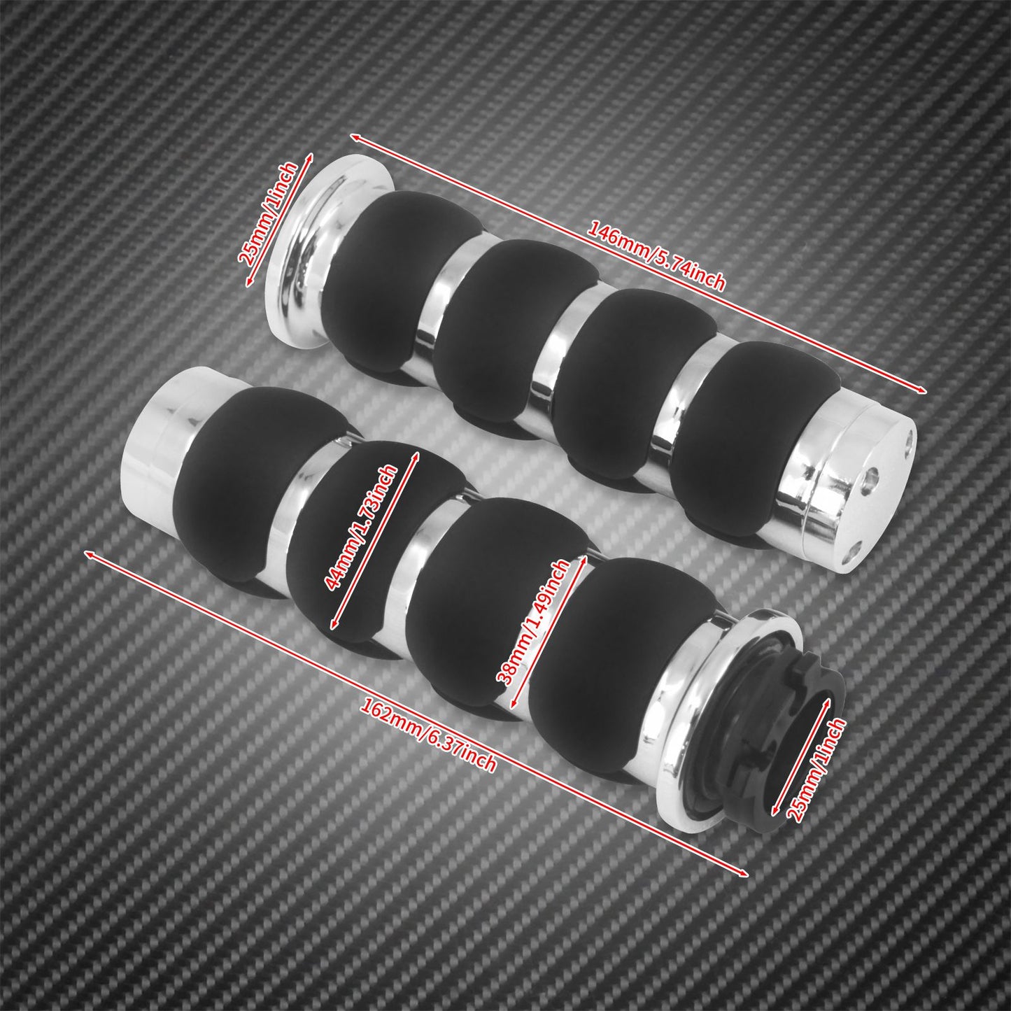 Manoplas de Guidão de Moto 1" 25mm Universal Para Harley Sportster XL1200 Touring Street Glide FLHR Dyna FXDL FLS