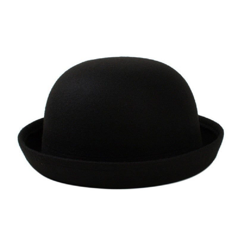 Fashion Winter Hat Fedora Vintage Women Children Trendy Wool Felt Bowler Derby Floppy Hats For Girls Women