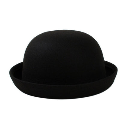 Fashion Winter Hat Fedora Vintage Women Children Trendy Wool Felt Bowler Derby Floppy Hats For Girls Women