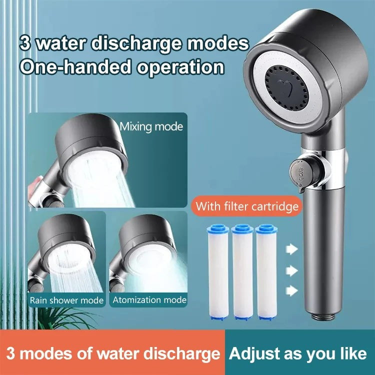 High Pressure Showerhead 3 Modes Water Saving Pressurized Shower Head Massage And Skin Beauty Multifunctional Shower Head