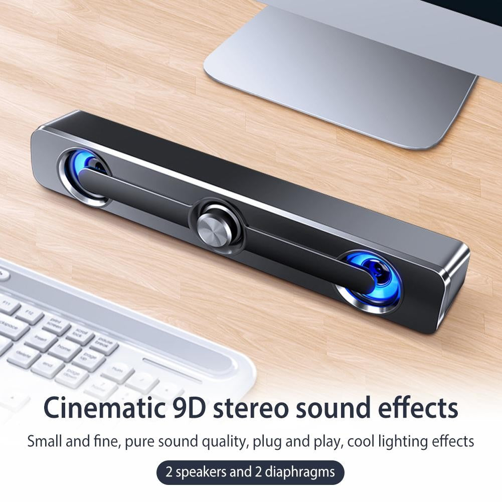 Salange PC Sound Bar Bluetooth USB Wired Speakers Bar Stereo Speaker for Projector PC Laptop Phone Computer 3.5mm Aux Speaker
