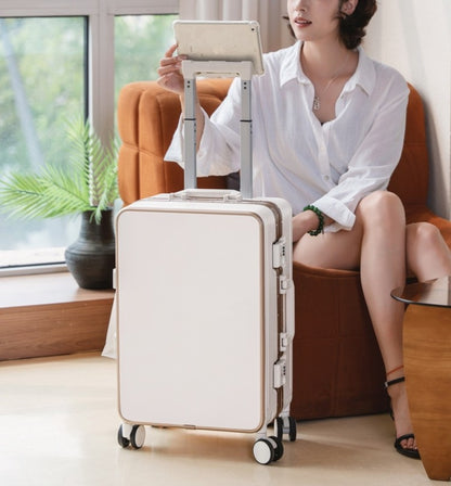 Nova Mala de Alta Qualidade 20" de Bordo para Viagem Trolley Bag Estrutura de Alumínio Atualizada com Trava Bagagem de Rodinhas Material ABS+PC