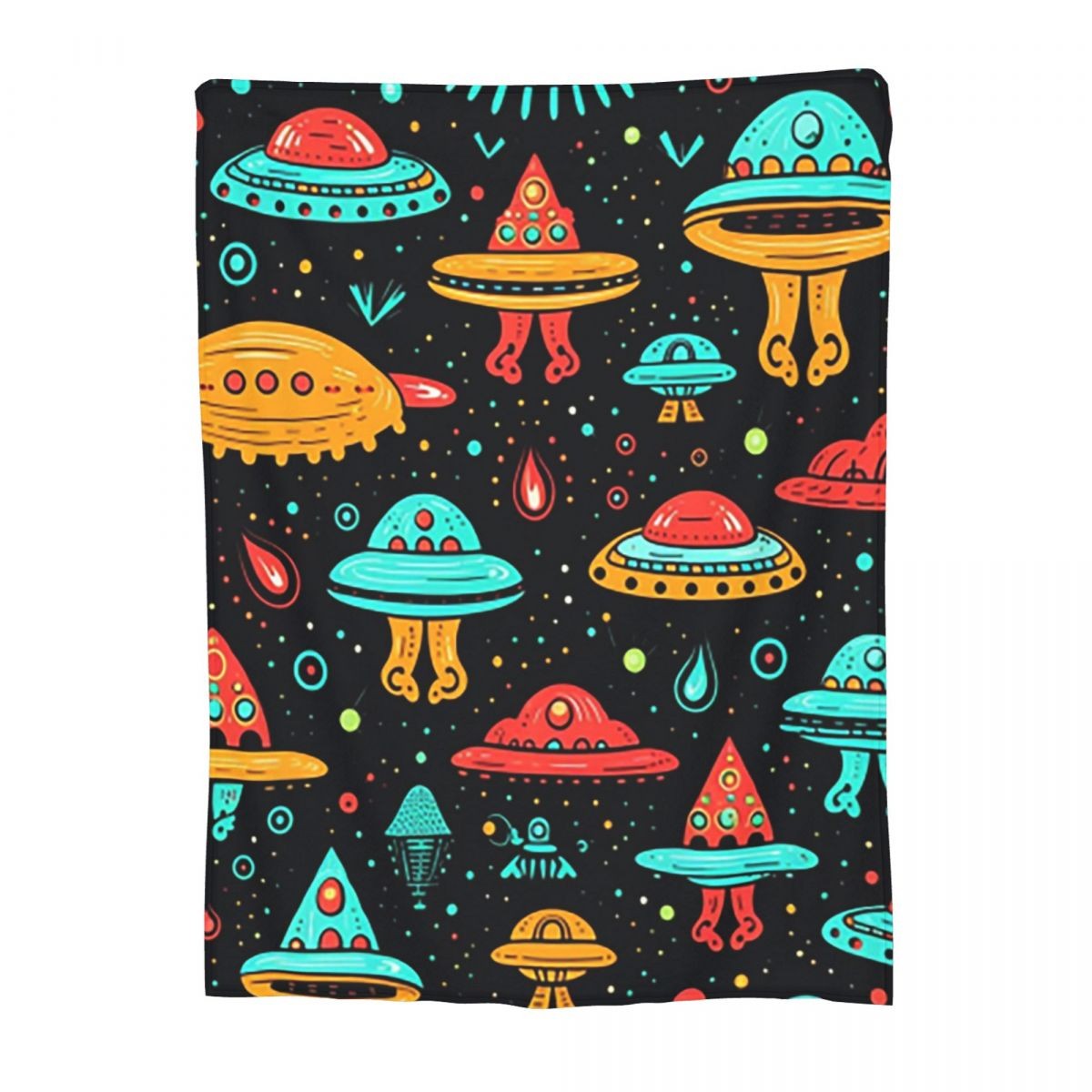 Aliens And UFOs Pattern  Blanket Flannel Sofa Throw Blanket Multi-function for Home Bedroom Office Throws Bedspread Quilt