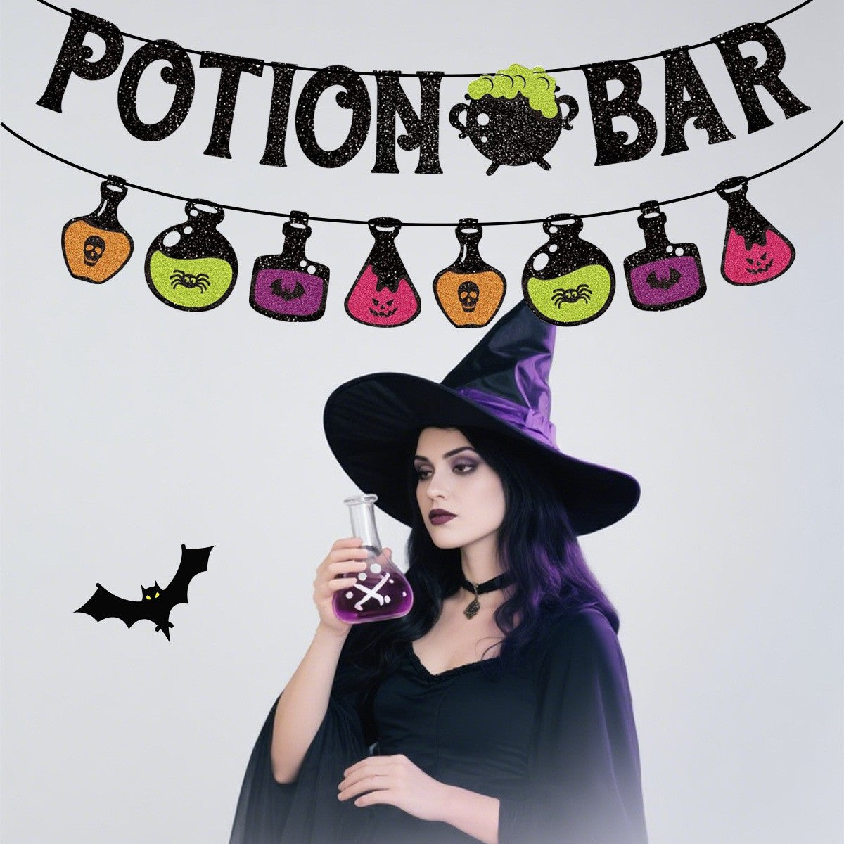 Halloween potions banner, Halloween party decoration, medicine bottle banner, outdoor garden decoration, Halloween decoration