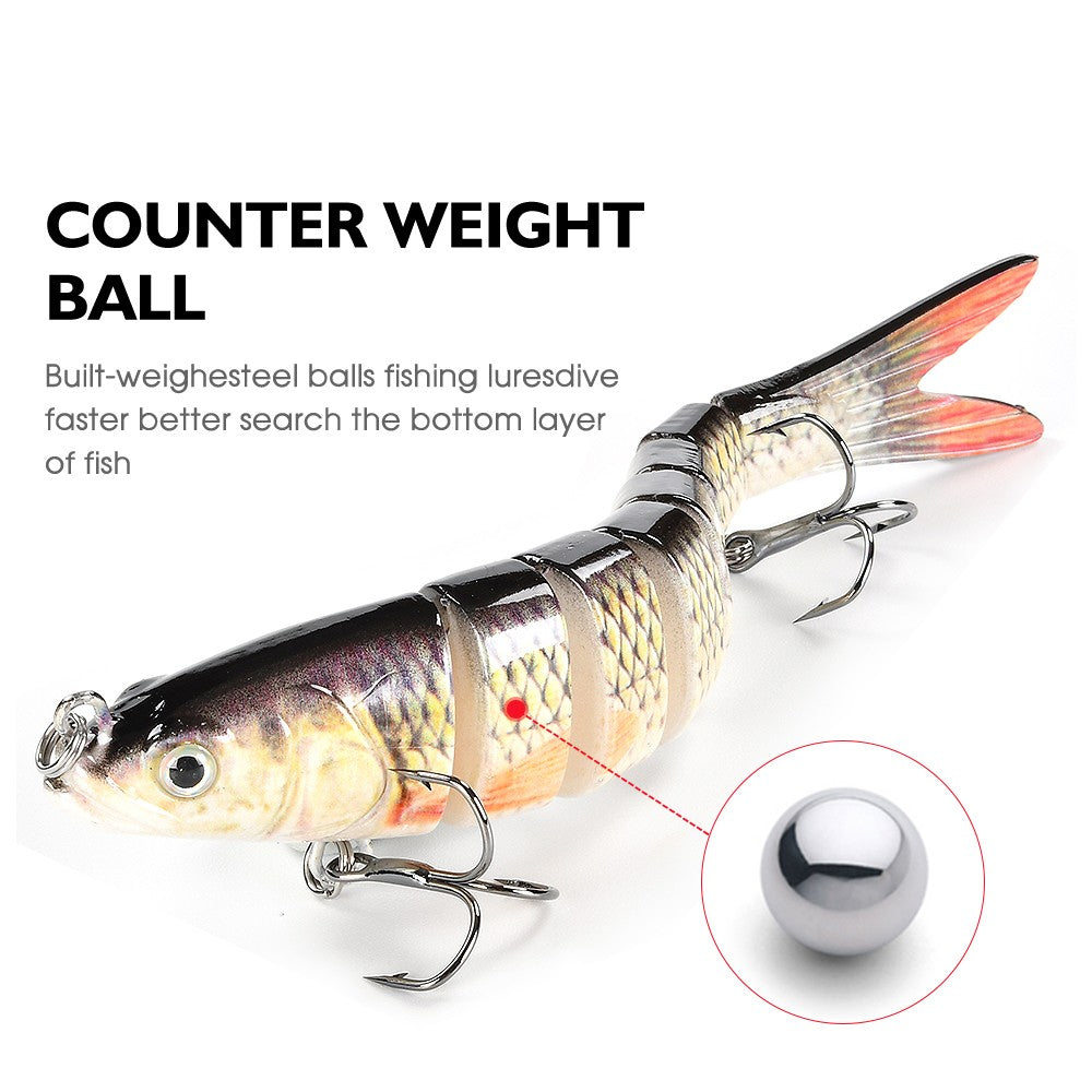 Iscas de Pesca Multi Articuladas Swimbait Crank Bait Isca Artificial Biônica de Afundamento Lento Água Doce Água Salgada Acessórios de Pesca de Truta Baixo