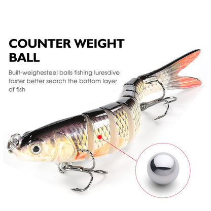Iscas de Pesca Multi Articuladas Swimbait Crank Bait Isca Artificial Biônica de Afundamento Lento Água Doce Água Salgada Acessórios de Pesca de Truta Baixo