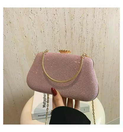 Luxury High Design Women Evening Bag Brand Party Banquet Glitter Bag for Ladies Wedding Clutch Handbag Shoulder Bag Chain Bolsas