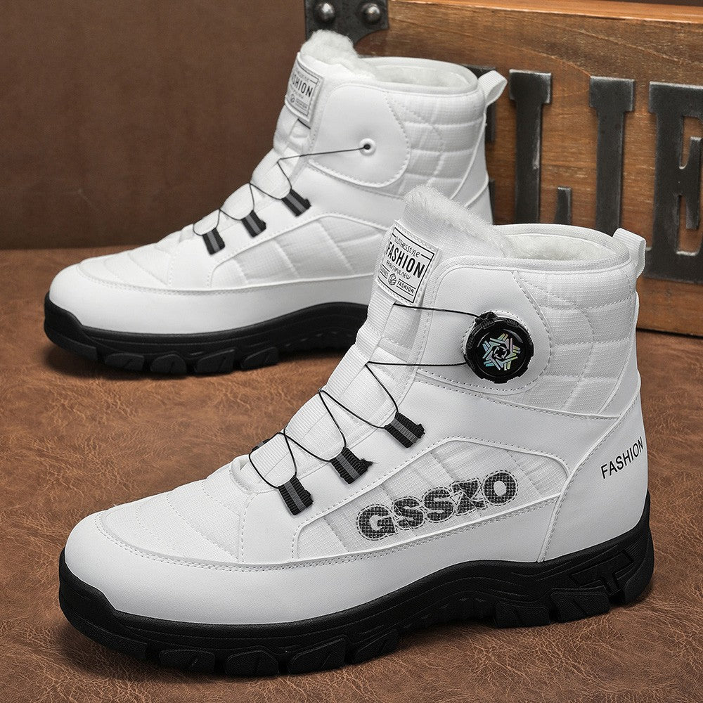 Winter New Swivel Buckle Fleece Waterproof Snow Boots Outdoor Non-slip and Wear-resistant
