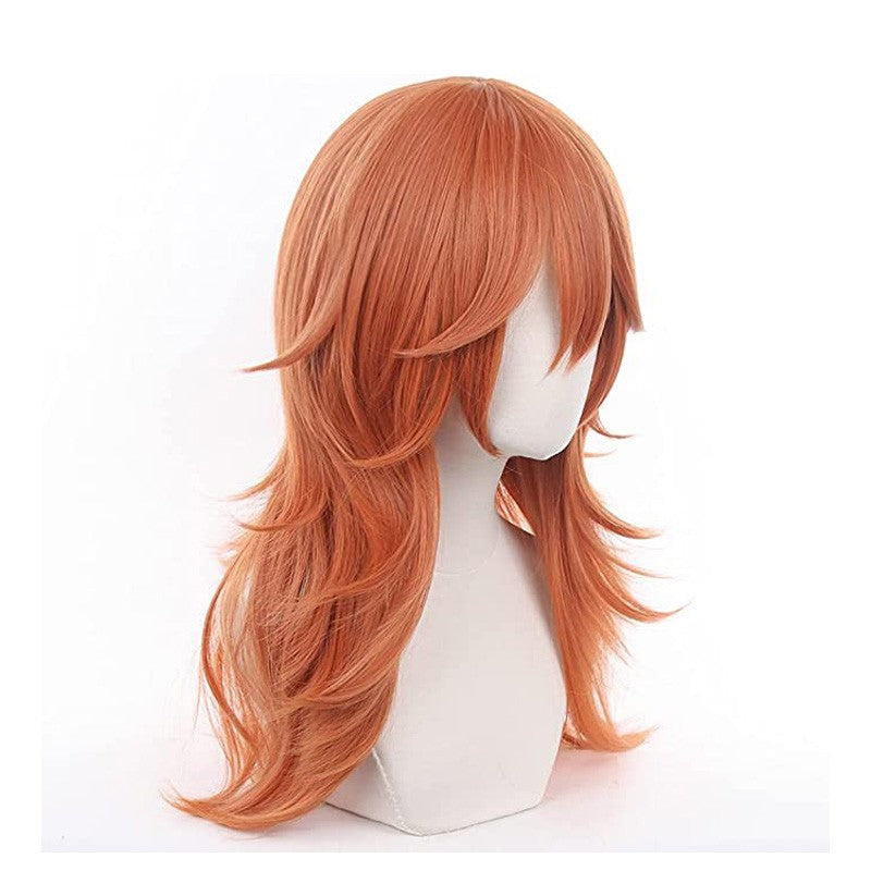 Chainsaw Man Cosplay Angel Devil Cosplay Orange Brown Anime Wigs Heat Resistant Halloween Party Makima Wigs