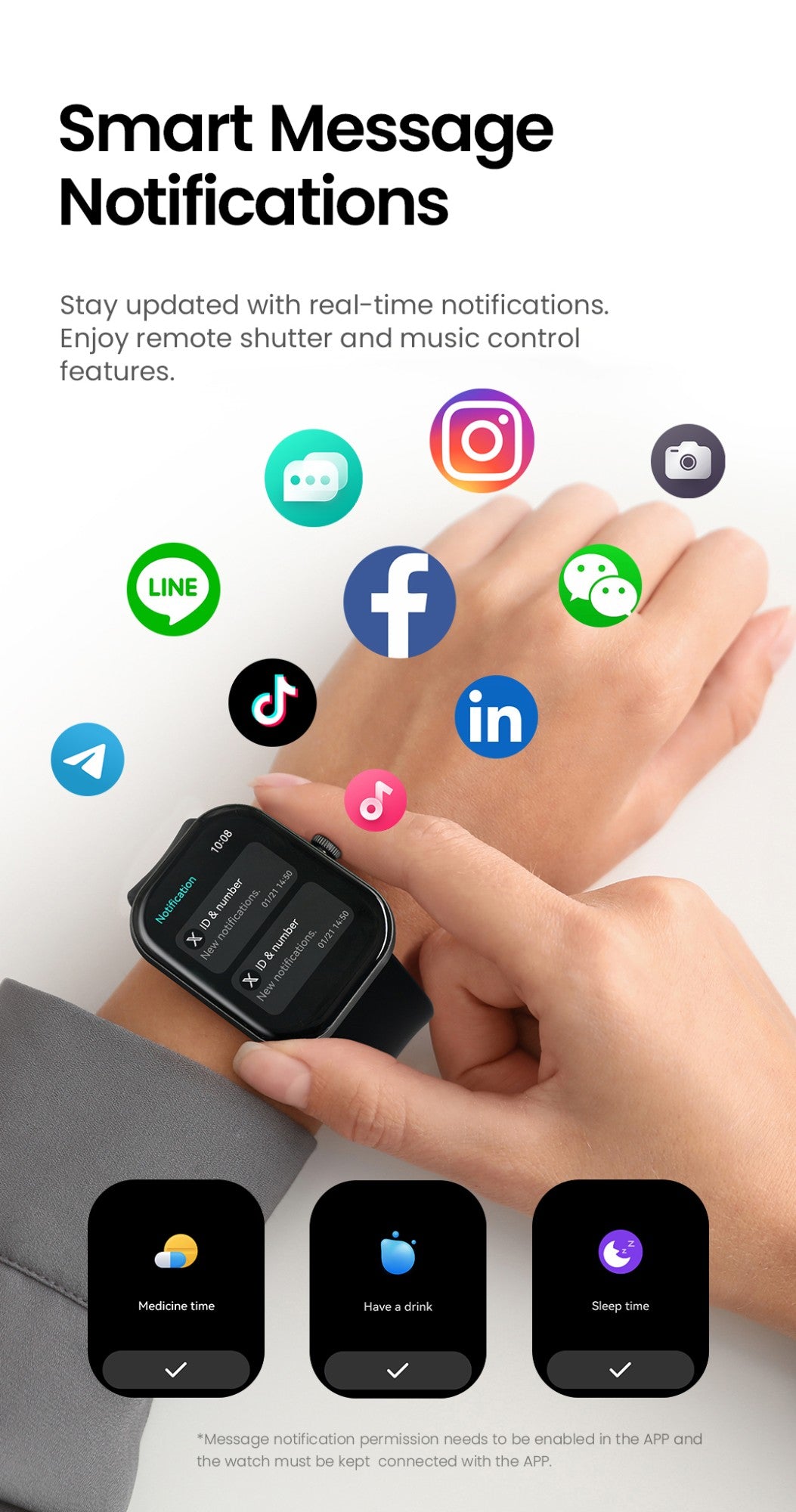 Smartwatch HAYLOU Watch S6 Tela HD de 2,01" Smartwatch Chamadas de Voz Bluetooth Monitoramento Fitness à Prova D'Água IP68