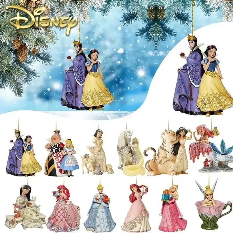 Disney Action Anime Figura Bonecas Princesa Enfeites de Natal Árvore de Natal Decoração de Pendurar Presente Artesanato de Natal