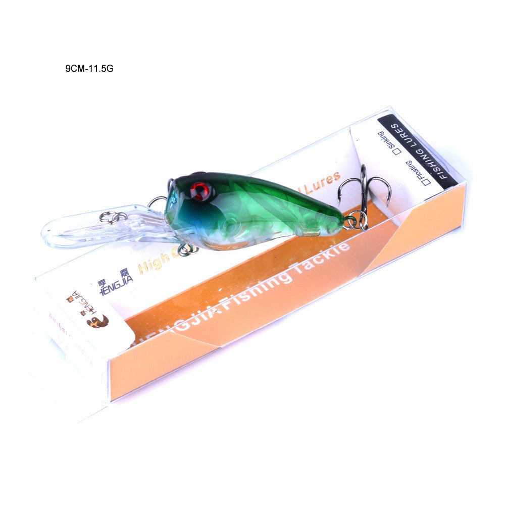HENGJIA 13G 9CM Iscas de Pesca Rock Crank Bait Crankbait Minnow Baixo Anzóis Triplos Isca Dura Wobbler Língua Longa e Grande