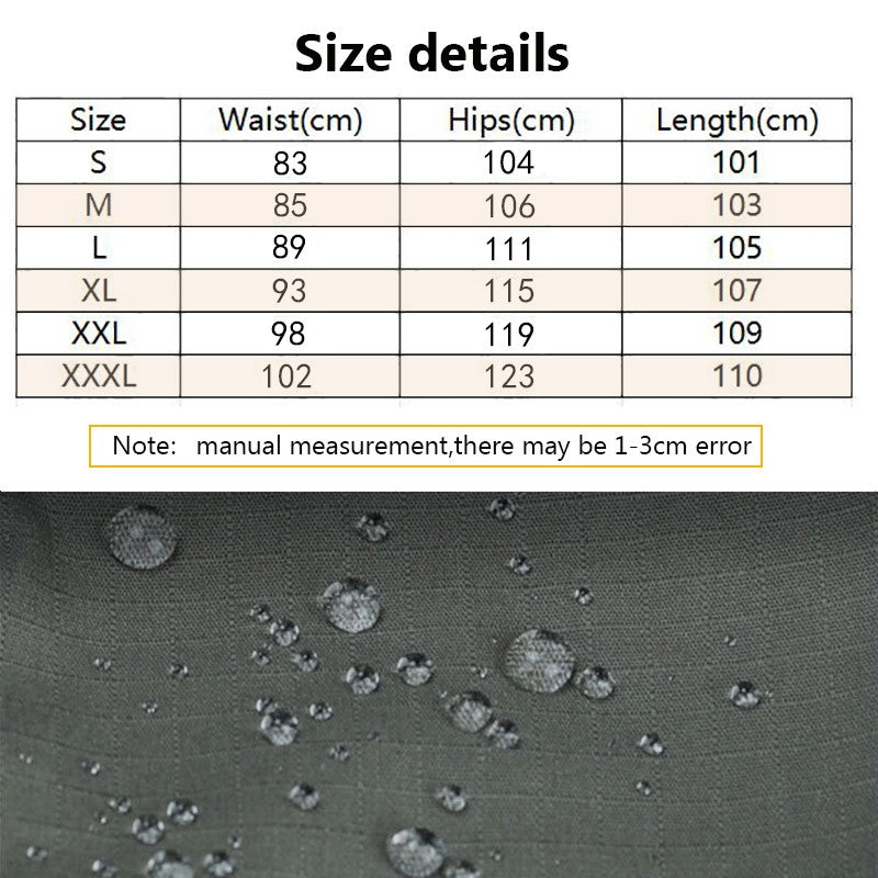 New Tactical Work Pants Men Outdoor Cargo Trousers Multi-pocket Waterproof Pant Autumn Spring Outdoor Workwear Hiking Trousers