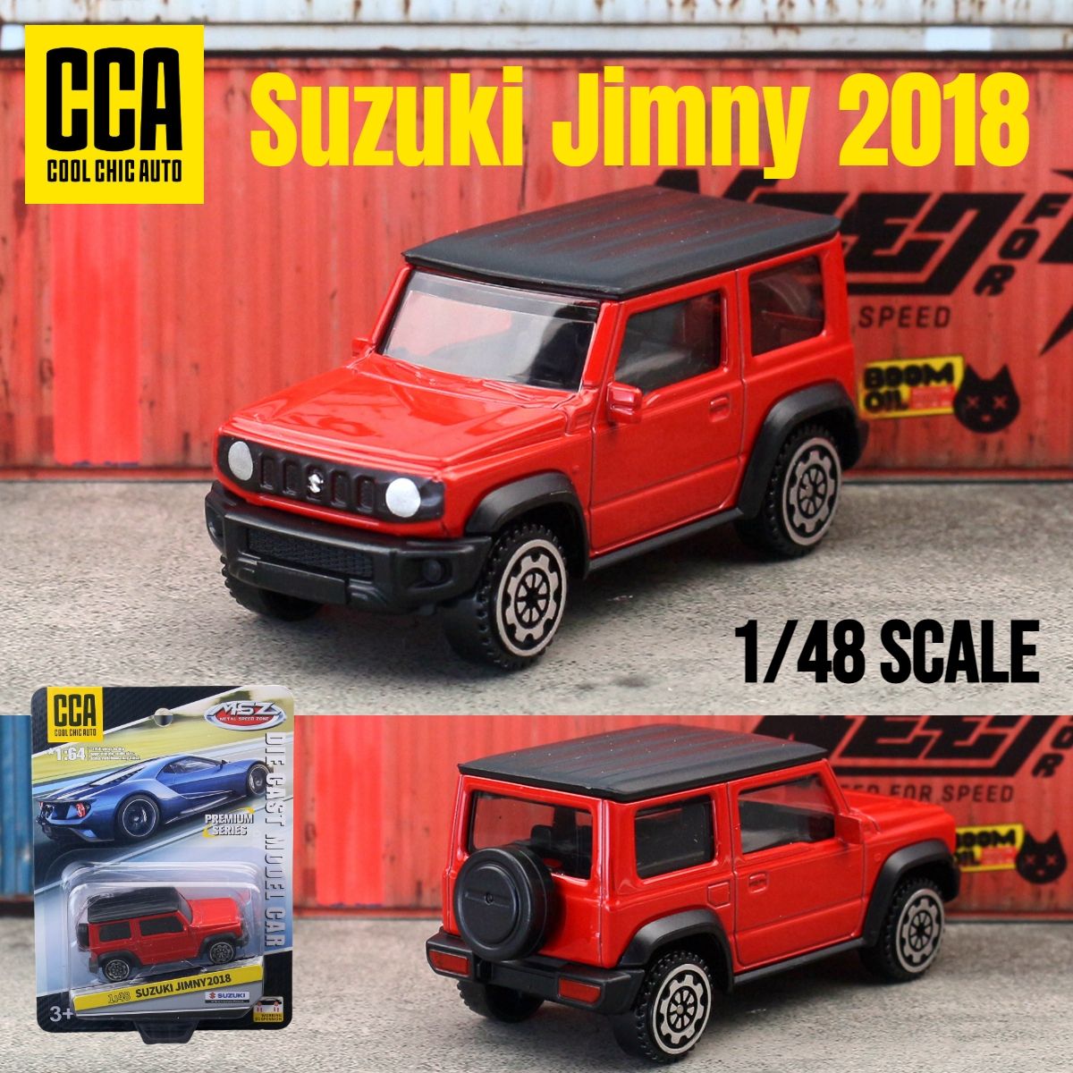 1/48 Suzuki Jimny Carro de Brinquedo Modelo CCA MSZ 1:64 Veículo Diecast Miniatura Rodas Livres Coleção Adequado para Hot Wheels Presente Criança