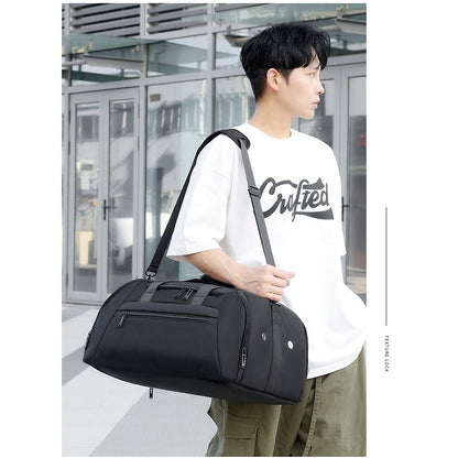 Custom logo large capacity travel bag for men waterproof sports outdoor travel bag print name hand luggage backpack with shoes