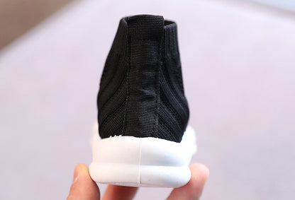 Fashion Design Children Shoes All Seasons Kids High Sneakers Soft Breathable Mesh Unisex Boys Girls Casual Sport Shoes