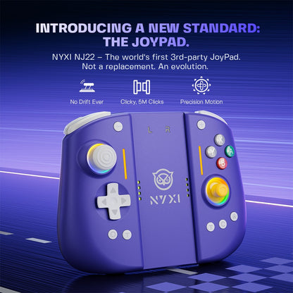 NYXI Hyperion 3 Purple Edition, Magnetic Modular Joypad for Switch 2, Hall Effect No Drift, Full Mechanical Buttons, 9-Axis Gyro, Pro & Handheld Mode