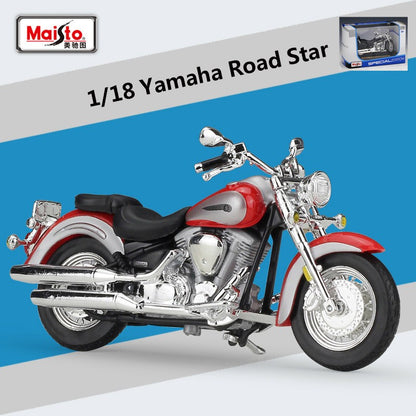 Maisto 1:18 Yamaha Road Star Liga Motocicleta Modelo Diecasts Metal Brinquedo Moto de Corrida de Rua Simulação Presentes Infantis