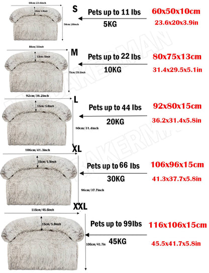 Manta lavável Capa de sofá Cama grande para cães Sofá de pelúcia para cães e gatos Sofá almofada de pelúcia quente para cães e gatos. Inverno