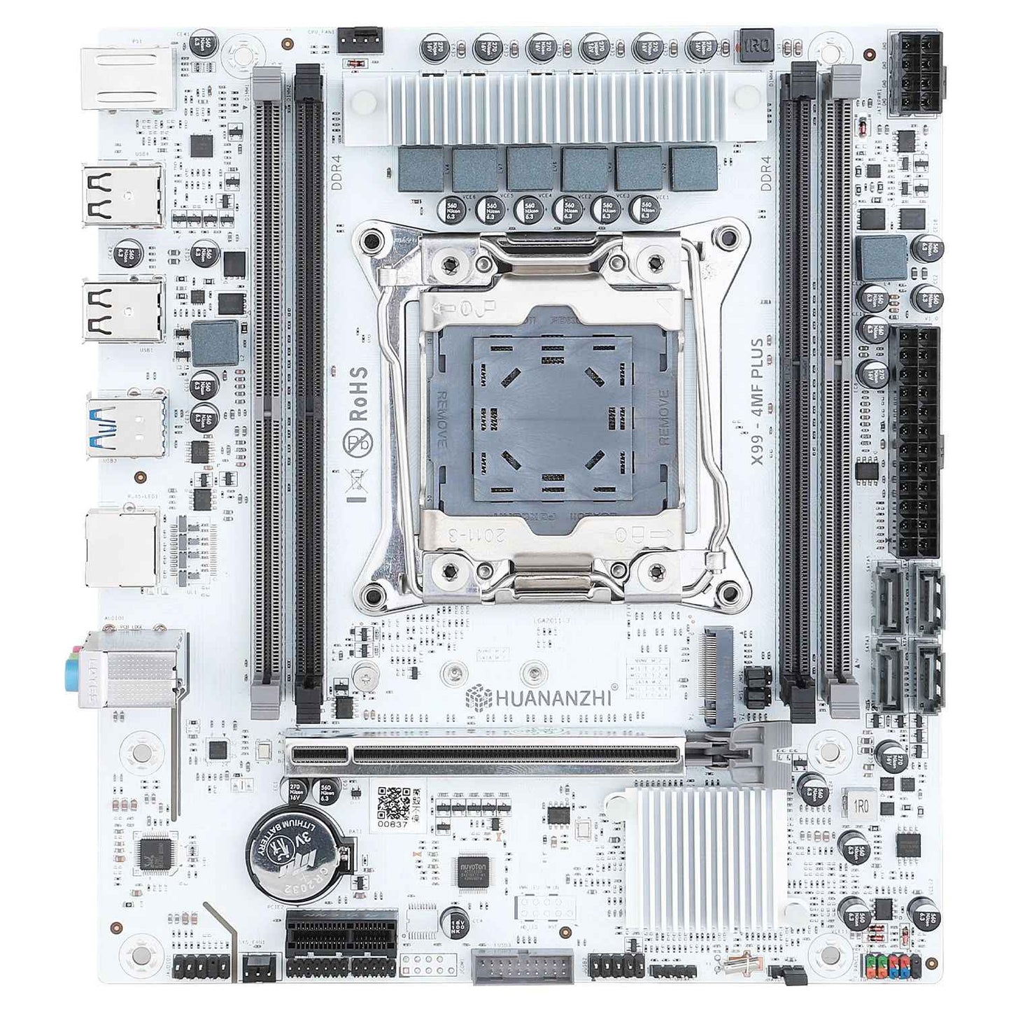 HUANANZHI X99 4MF plus Motherboard with TPM2.0 LGA 2011-3 Support DDR4 RECC/NON ECC Memory NVME Connectivity for PC