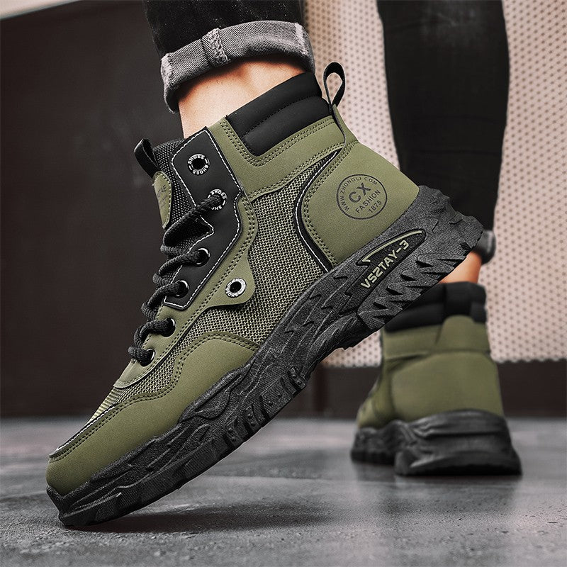 Botas de trabalho masculinas de inverno com cadarço, sapatos masculinos quentes de segurança, plataforma, tamanho 44, promoção, designer, antiderrapante, moda