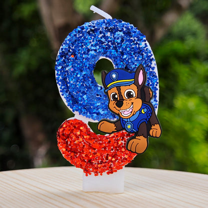 Paw Patrol Candle 0-9 Number Candle Paw Patrol Cartoon Character Party Cake Plug-in Birthday Cake Decoration Baby Shower Gift