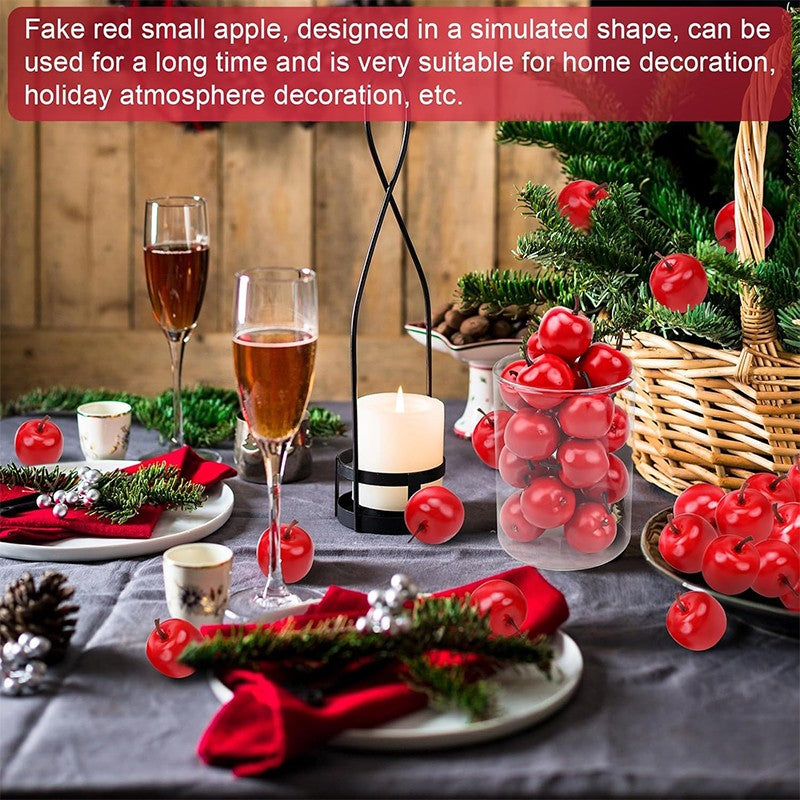 10/20/30Pcs Mini Artificial Plastic Red Apples Fake Fruit Models for Home Kitchen Party Christmas Ornaments Photography props