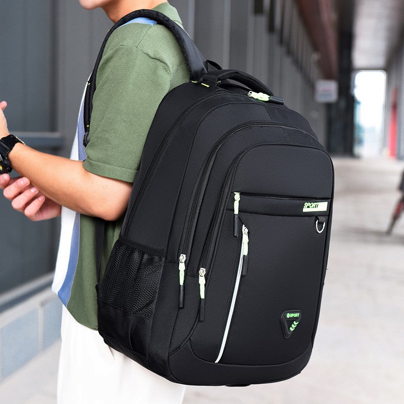 Mochilas Minimalistas de Grande Capacidade Masculinas Impermeáveis Oxford Mochila Escolar para Deslocamento Casual de Negócios Múltiplos Bolsos Bolsa de Viagem