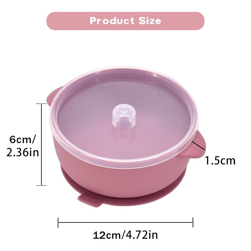 400ML Baby Silicone Bowl With Lid Feeding Tableware Children's Tableware Silicone Plate Set Dishes Kitchenware Baby Plates Bowl
