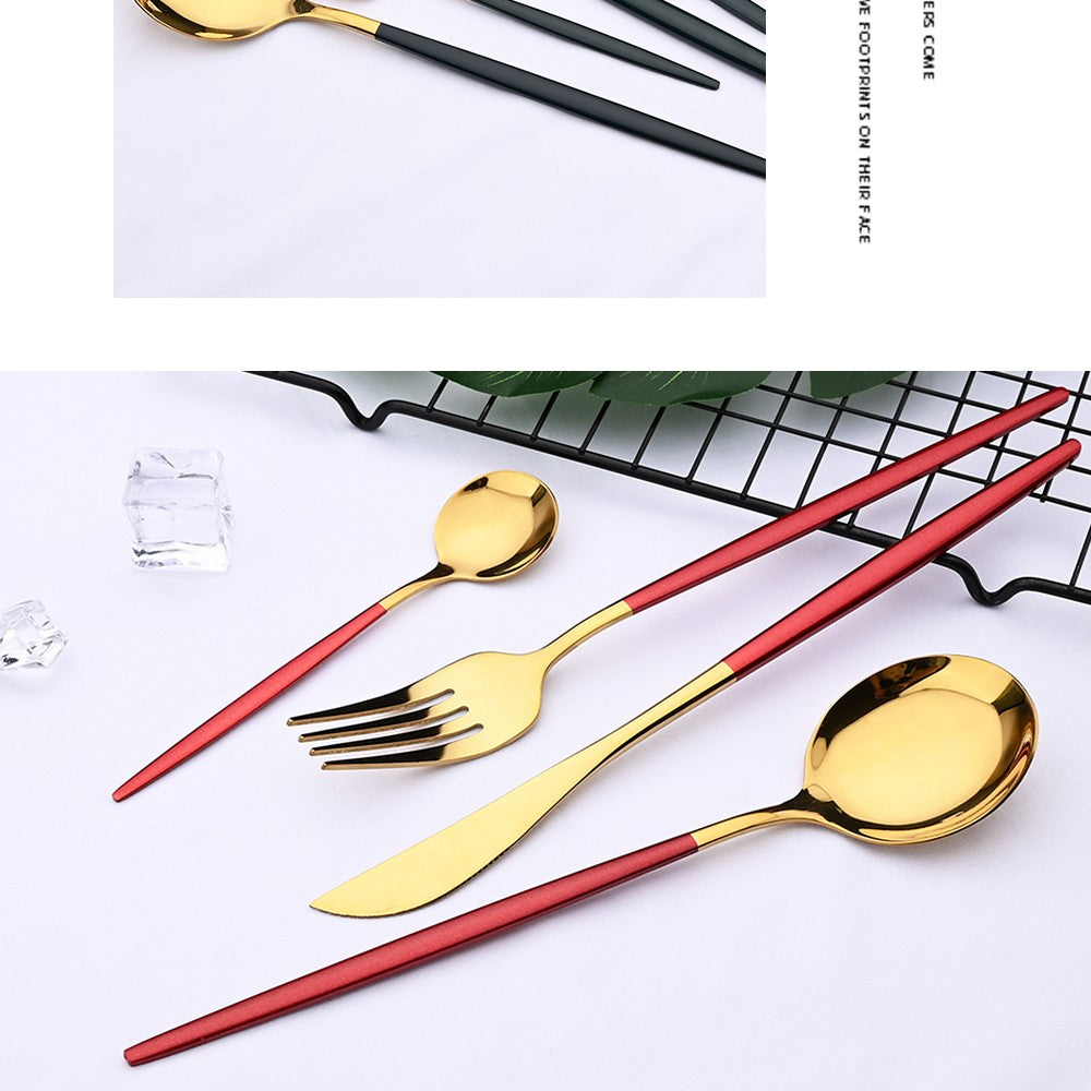 6Set/30Pcs Pink Silver Dinnerware Set Stainless Steel Knife Ckae Fork Spoon Cutlery Set Tableware Silverware Set Dropshipping
