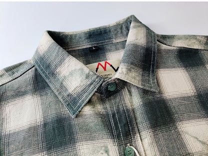 Autumn New Japanese Retro Long-Sleeve Lapel Plaid Cargo Shirt Men's Simple 100% Cotton Washed Pocket Casual Blouses Thin Coat