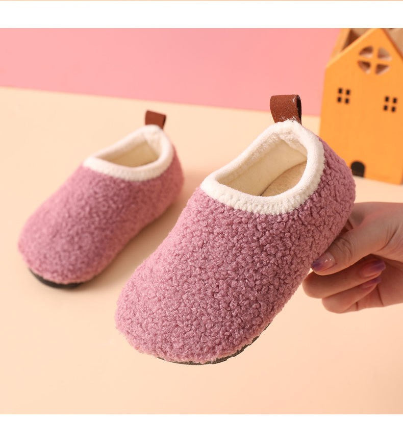 Evshine Curly Plush Children Shoes Super Warm Boys Girls Cotton Shoes Comfortable Casual Fuzzy Shoes Non-Slip Kids Cotton Shoes