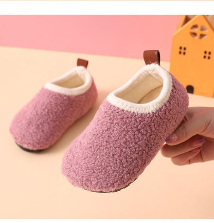 Evshine Curly Plush Children Shoes Super Warm Boys Girls Cotton Shoes Comfortable Casual Fuzzy Shoes Non-Slip Kids Cotton Shoes