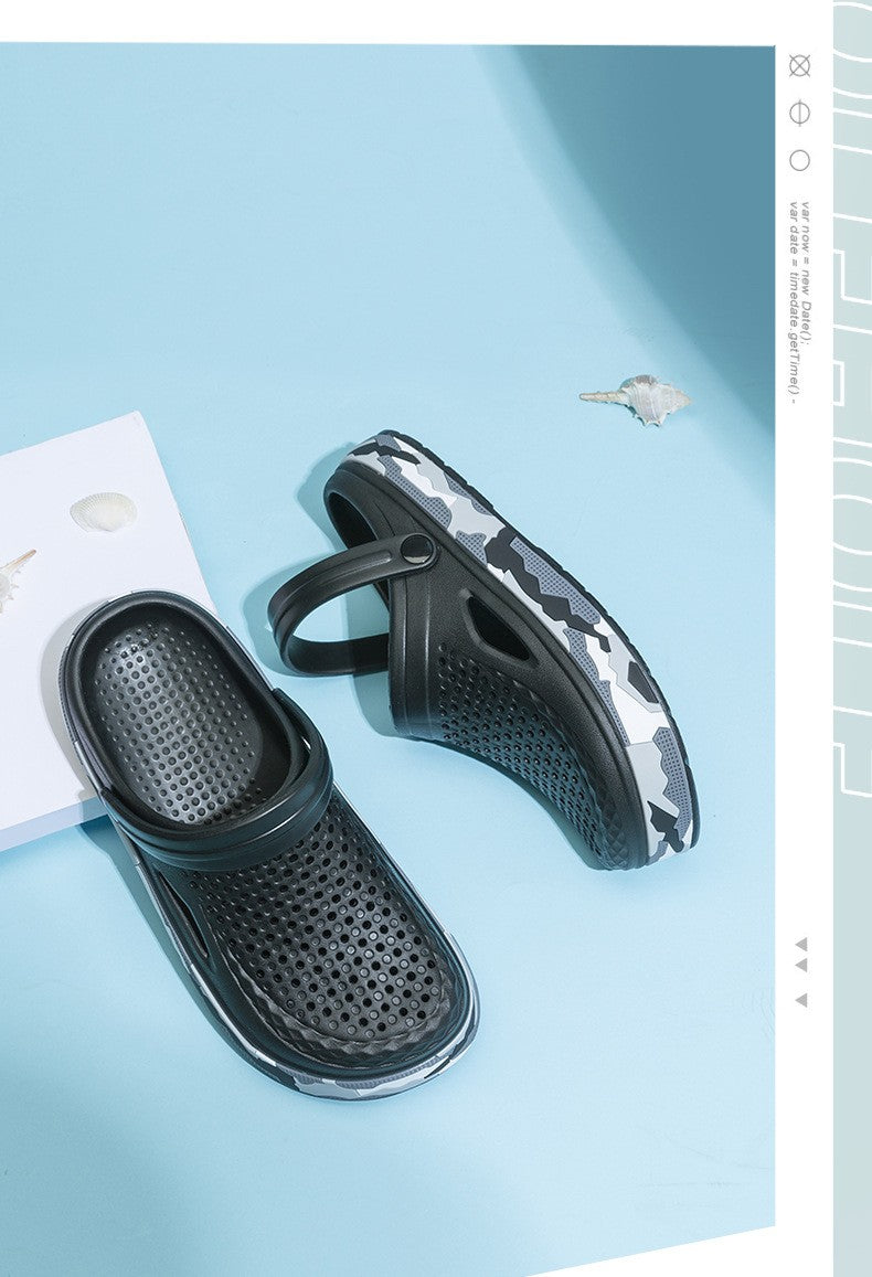 New Men's Sandals Driver Shoes EVA Light Slippers Unisex Colorful Camouflage Decoration Summer Beach Shoes Zapatos Hombre