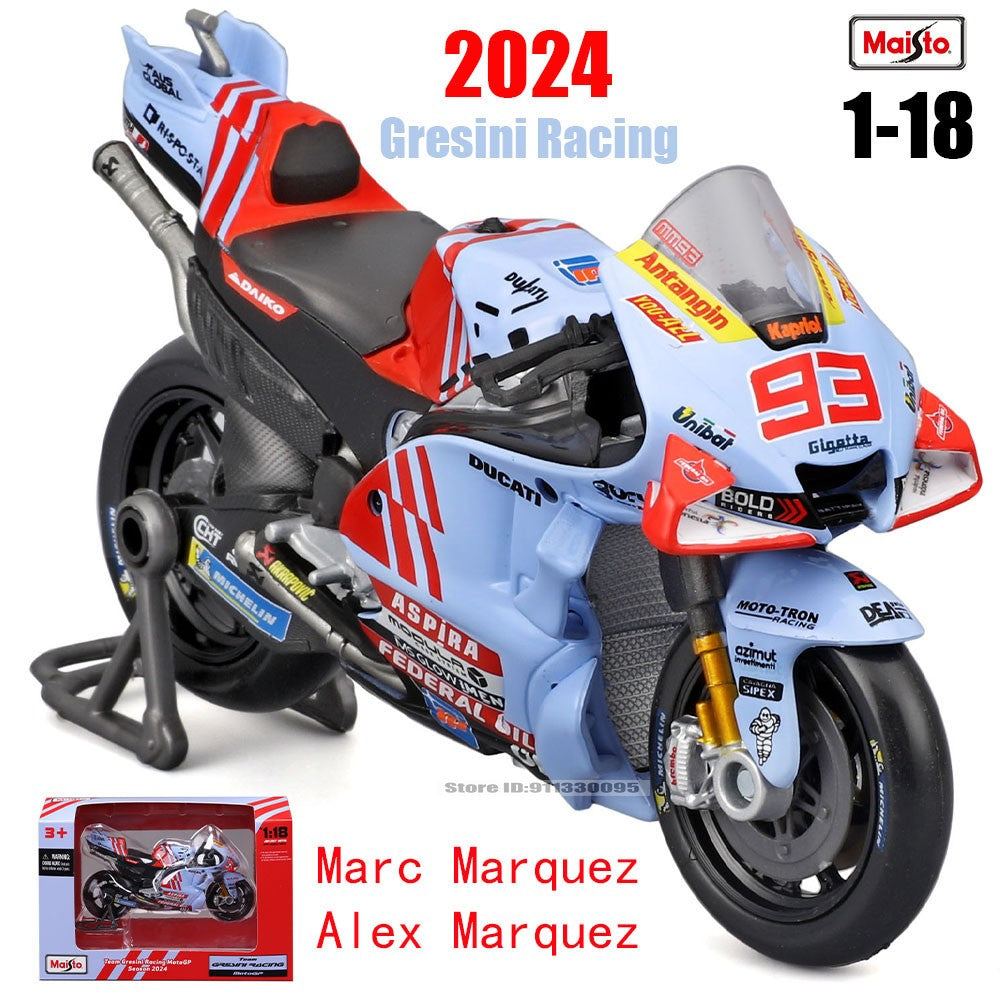 Maisto 1:18 2024 Gresini Racing MotoGP #93 Marc Marquez #73 Alex Marquez moto de liga fundida modelo de coleção de presente de brinquedo