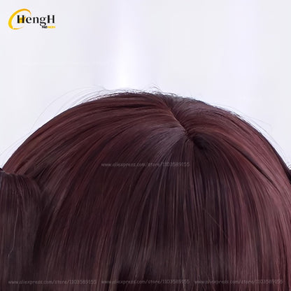 Em estoque Anime Vanilla Chocolat Chocola Cabelo Sintético Longo 100cm Perucas Cosplay Com Orelha Perucas de Festa Resistentes ao Calor + Touca de Peruca