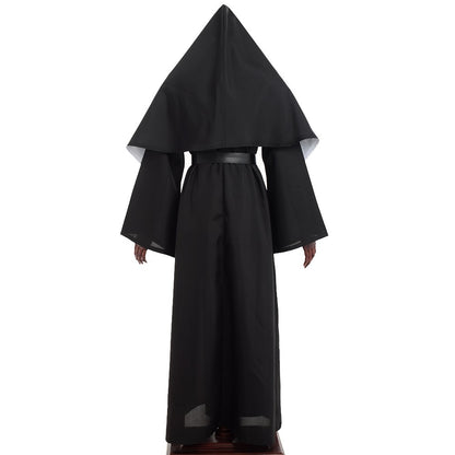 Nun Dress Halloween Costume for Women Scary Cosplay Mary Priest Dresses