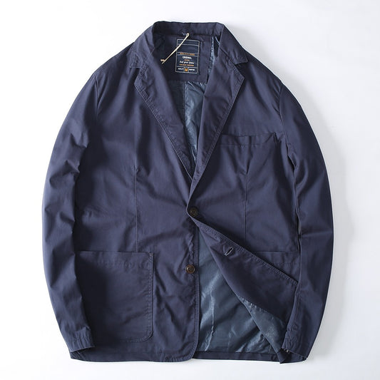 Turkey High Quality 100% Cotton Yarn Washed Breathable Autumn Men's Casual Blazer Suit Light Versatile Suit Coats Citboys Cool